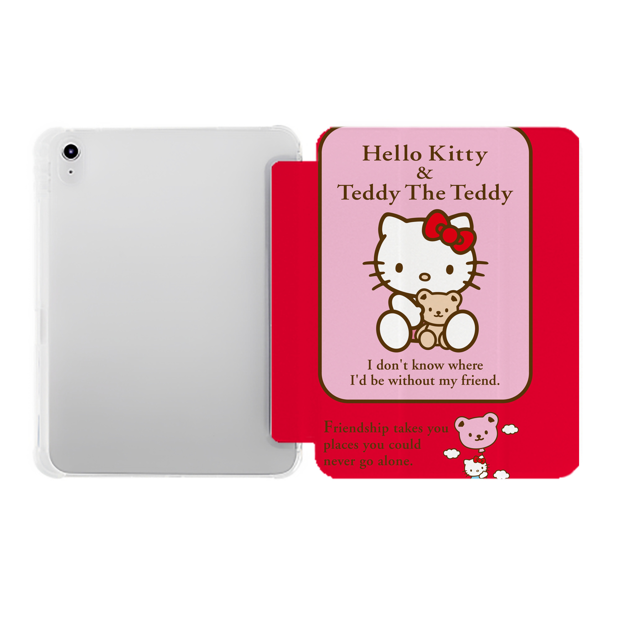 （画像用） Hello Kitty ハローキティ IPad ケース ペン収納付き 三つ折りスタンド PUレザー×シリコン 対応機種9.5/10.5/10.9インチ